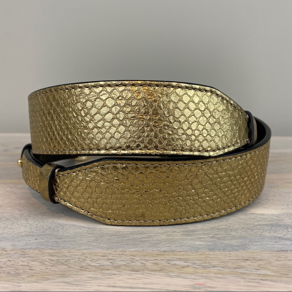 Michael Kors Gold Embossed Shoulder Strap, EUC!